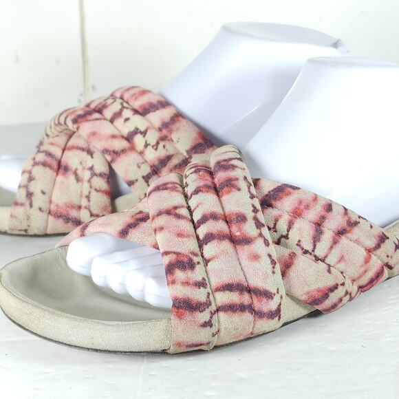 ISABEL MARANT Women's EU39 US8-8,5 Holden Velvet Pink Tie Dye Slide Sandals - Picture 13 of 16